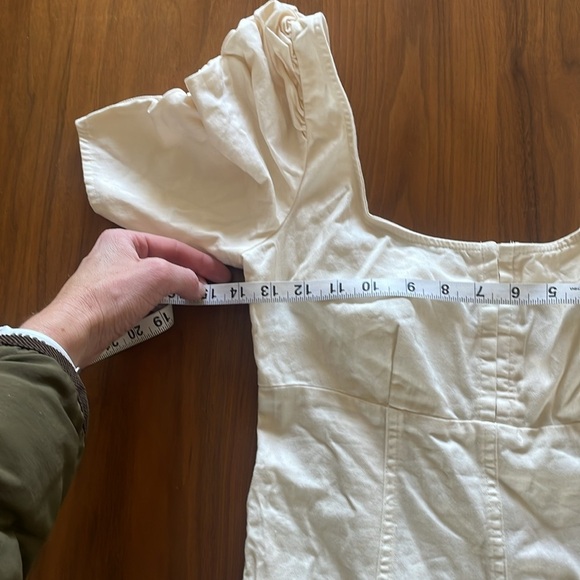 Free People Cheyenne Denim Mini Dress in Ivory NWT - Picture 5 of 16